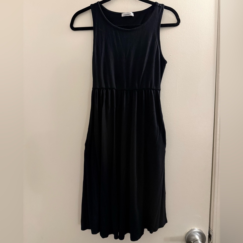 Magnolia Boutique Sleeveless Midi Dress Black Medium M